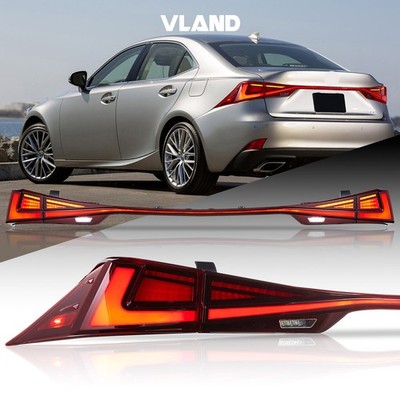 VLAND Full LED Tail Lights For 2014-2020 Lexus IS250 300h 350F Red Rear Lamps
