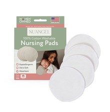 100 Cotton Washable Nursing Pads for Breastfeeding, Reusable Breathable Le...