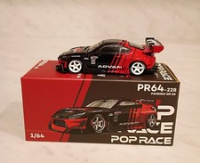 TOYOTA PANDEM GR86 "ADVAN" BLACK & RED 1/64 DIECAST MODEL BY POP RACE PR640228