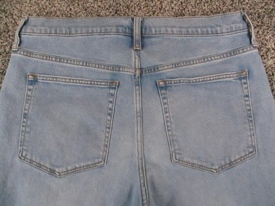 J.Crew Essential Straight Jeans Womens 31 Blue Light Wash High Rise Frayed 33x26