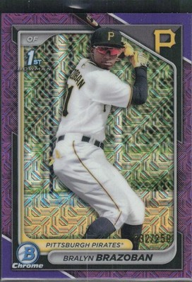 2024 Bowman Chrome #BCP-224 Bralyn Brazoban Purple Mojo Refractors #/250