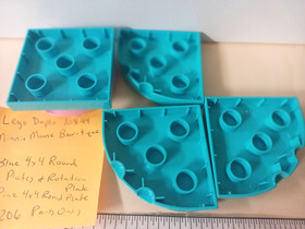 Lego Duplo 10844 Minnie Mouse Bow-tique Blue 4x4 Flat Round Rotation Plate Parts