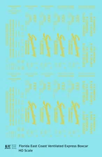 K4 HO Scale Decals Florida East Coast 40 Ft Express Boxcar Yellow