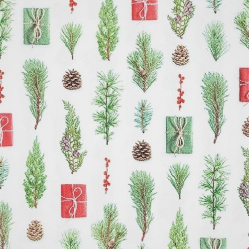 4 x Paper Napkins/3Ply/33cm/Decoupage/Christmas/Conifer/Pine Branches