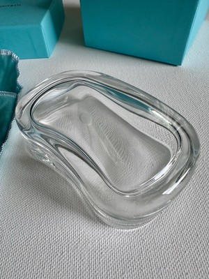 Elsa Peretti for Tiffany & Co Glass Trinket Box with Lid & Original Box Rare
