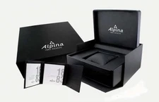 Alpina Watch Box Presentation Black Cardboard Case Display Empty With Booklet