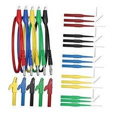Test Lead Kit Alligator Clip to 4mm Banana Plug Test Probe Back Probes 25pcs