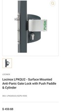 Locinox LPKQU2 Gate Lock with integrated exit paddle