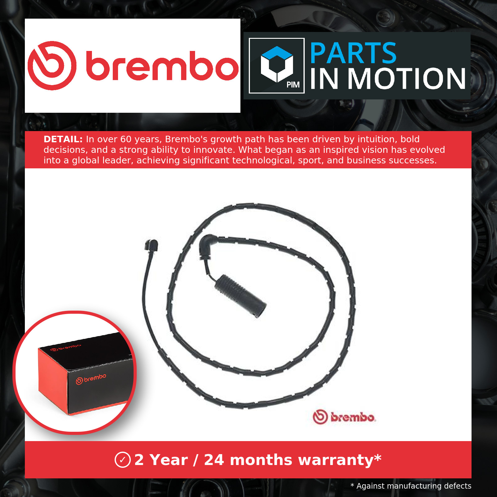 Brake Pad Wear Indicator Sensor Rear A00241 Brembo Warning Contact Wire 3411757 - Image 3
