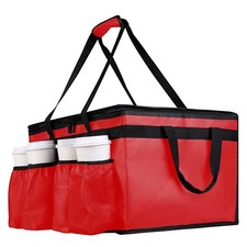 Insulated Food Delivery Bag with Cup Holders for Doordash, Uber Eats