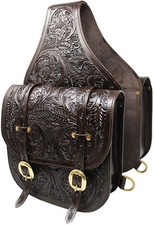 Western Horse Leather Saddle Bag Heavy Duty Traditional Trail Ride  Saddle Bag