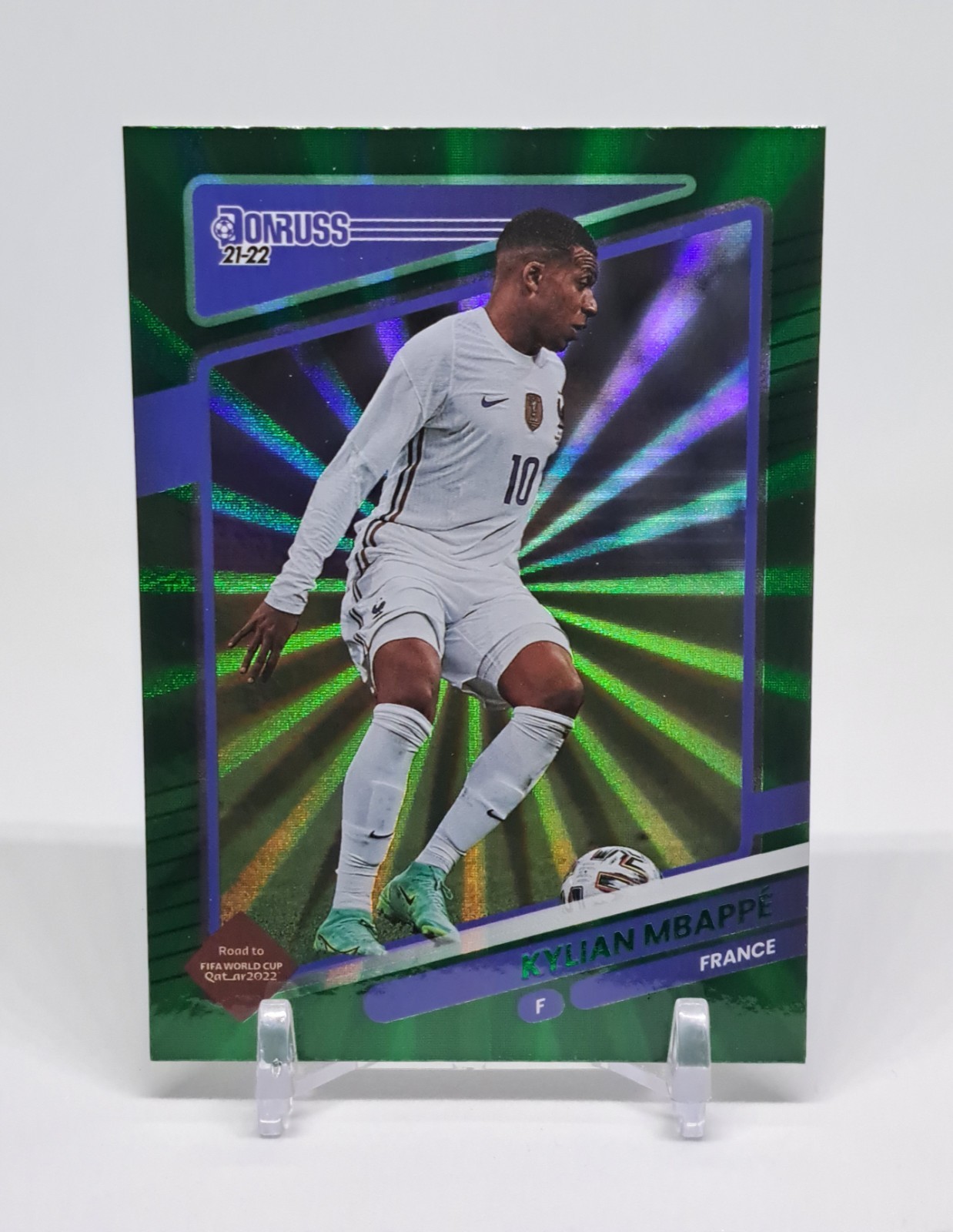 2021-22 Donruss Kylian Mbappe Green Laser #60 France