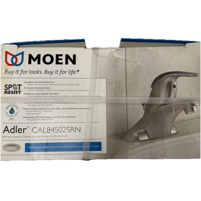Moen Adler CAL84502SRN Bathroom Faucet Spot Resist Brushed Nickel New Open Box
