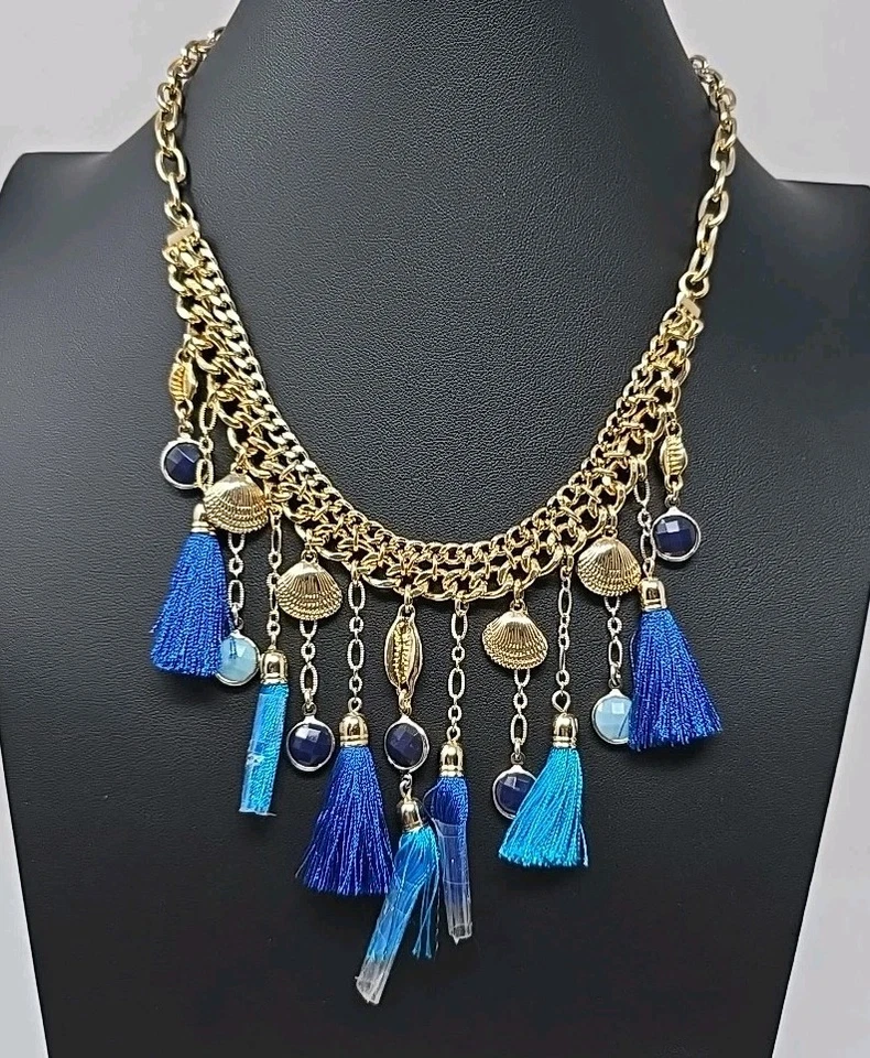 Lilly Pulitzer Necklace “SEASIDE TASSEL” 18 inch Cruise BEADED STATEMENT 🩷NEW