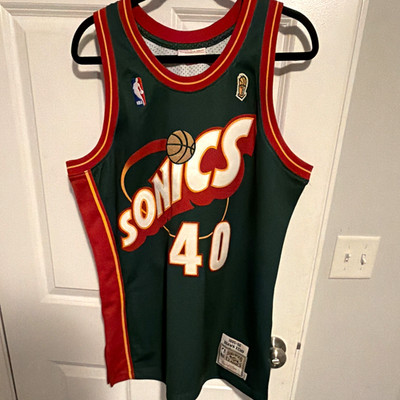 Mitchell & Ness Hardwood Classics SuperSonics Shawn Kemp #40 Jersey 44 LARGE