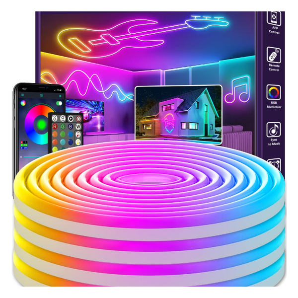 Ailbton LED Neon Streifen 15,0M RGB Dimmbar Ferngesteuert App, Flexibel-image
