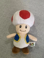 Super Mario Mushroom Head Red Toad 11”Plush Stuffed Animal Toy Nintendo 2021