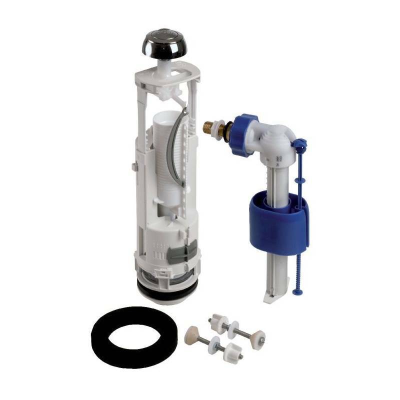 Mécanisme de chasse poussoir double débit kit 357 pour réparer un WC ancien