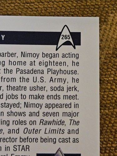1991 Impel Star Trek Leonard Nimoy Card 265 - Bild 7 von 9