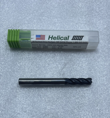 Helical HSV-R-40250-R.060 4 Fl 1/4x1/4x1/2x2-1/2in Corner Radius EM Carbide