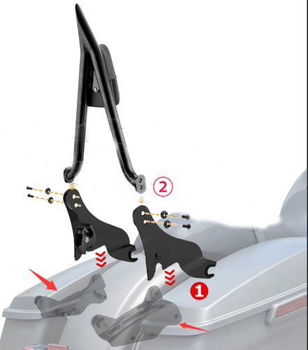 Respaldo de 16" barra Sissy para Harley Davidson CVO Street Road Glide Road King 09+ - Imagen 4 de 15