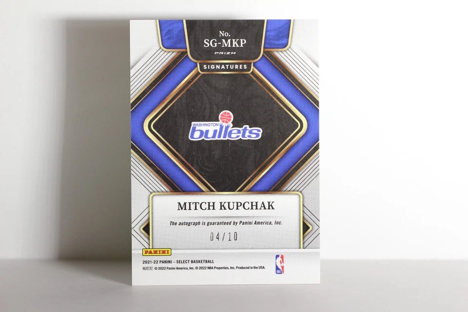 2021-22 PANINI WASHINGTON BULLETS GOLD /10 MITCH KUPCHAK #SG-MKP (BB11) - Image 2 of 2