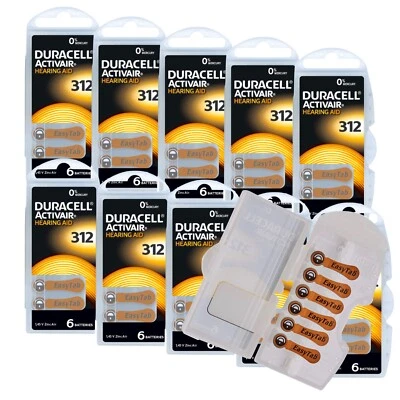 60x 30x 6x Duracell Activ Air 312 Hörgerätebatterien ZL3 PR41 ++ MHD 2029 ++
