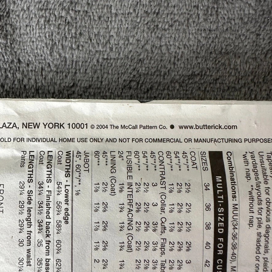 Butterick Sewing Pattern 4317 Sz 42-48 Revolution Amadeus Man Theater Costume - Image 4 of 4