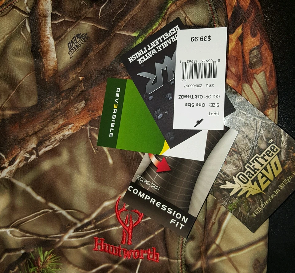 Huntworth OakTree Evo Reversible Orange Camo Hunting Balaclava Hood Hat 5517-310 - Image 2 of 4