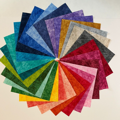 27 10" PreCut Quilting Squares Tonal Paint Blender Fabric Colorful eBay
