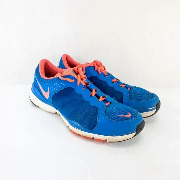Nike Flex Sneakers Womens 8.5 Blue Pink Running Shoes Lace Up Casual - Image 3 of 4