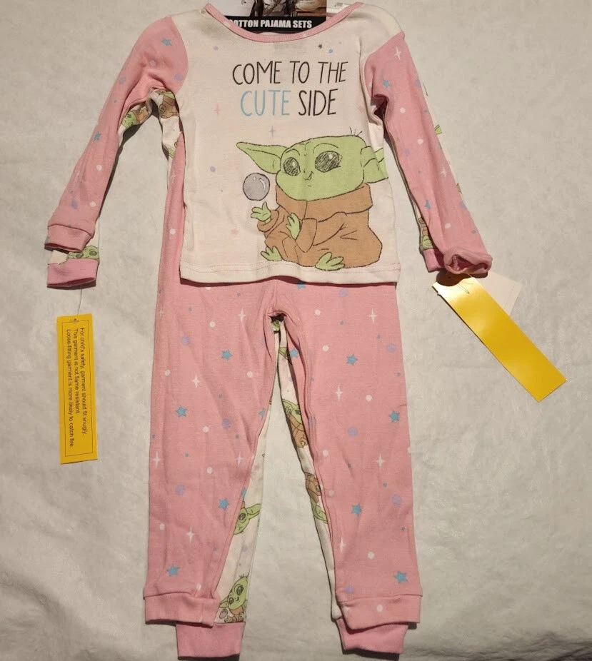 NWT Star Wars Baby Yoda Grogu The Child Mandalorian 4 Piece Pajamas Toddler Girl