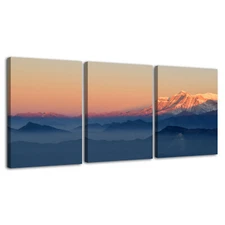 Set of 3 Framed Wall Art Posters Mountain Range Print Canvas Painting Home Decor