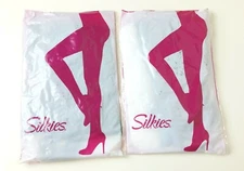 Silkies Women's Ultra Control Pantyhose Size Large Jet Black SEALED 2 Pack