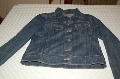 Le Muse Jeans, Damen Jeansjacke, Baumwolle, Applikationen, Gr. M, gebraucht