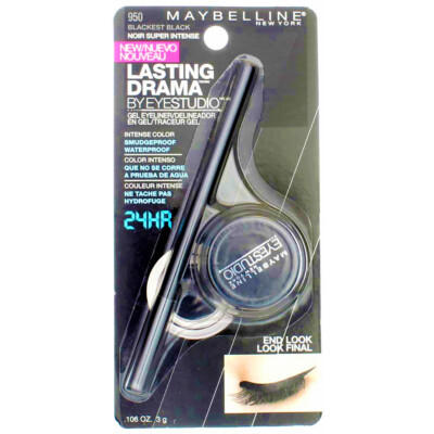Maybelline Eyestudio Lasting Drama Waterproof Gel Eyeliner, Blackest Black 95...