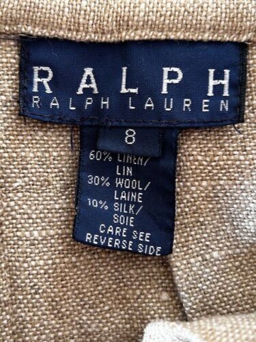 Ralph Lauren NWT Kilt Skirt Sz 8 90's Hip Pleats Buckles Beige Linen Wool Silk - Picture 4 of 15
