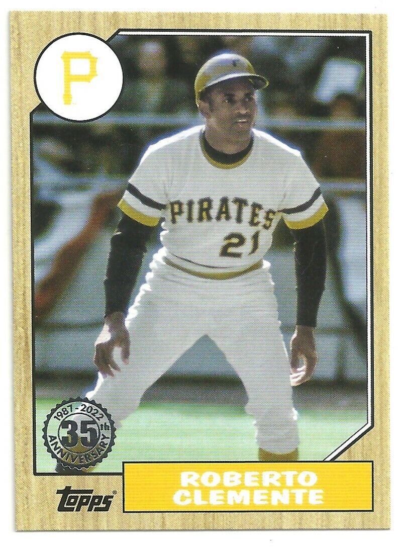 Roberto Clemente baseball card sticker poster