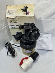 K2 Pumps 1/3 HP 1300GPH Compact Utility Sink Pump System UTS03301K