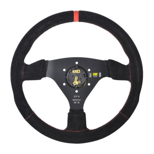 OMP TARGA VOLANTE CUERO GAMUZA 330 mm ACABADO ROJO Y LOGOTIPO! ¡EDICIÓN ESPECIAL! - Imagen 3 de 22