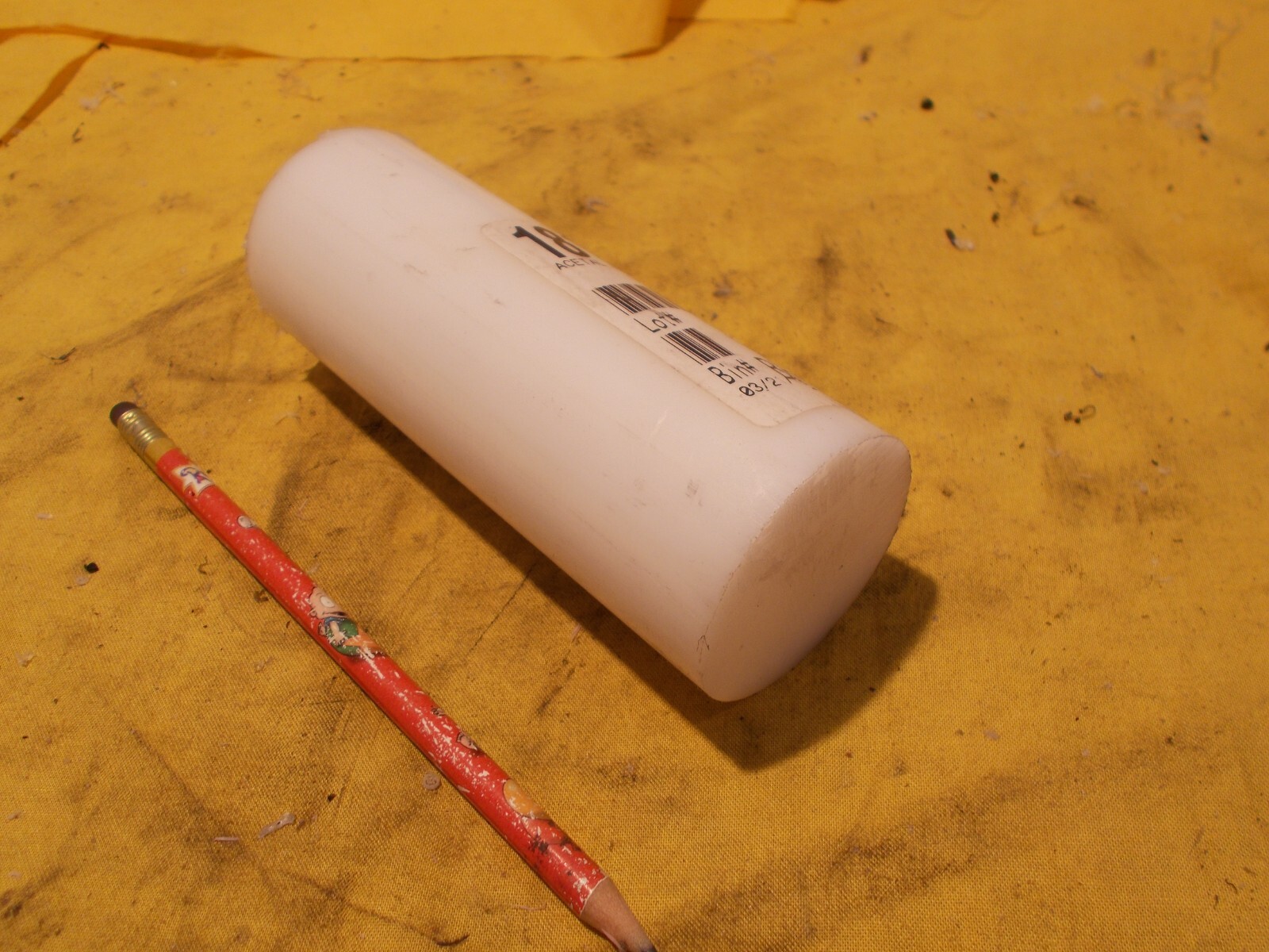 WHITE DELRIN ROD machinable plastic round bar stock acetal 2" OD x 51/4" LONG eBay