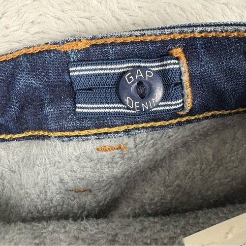 NEW Gap Kids Cozy Fleece Lined Jeans Straight Git Blue Denim Soft Warm Boys 8 - Picture 7 of 9