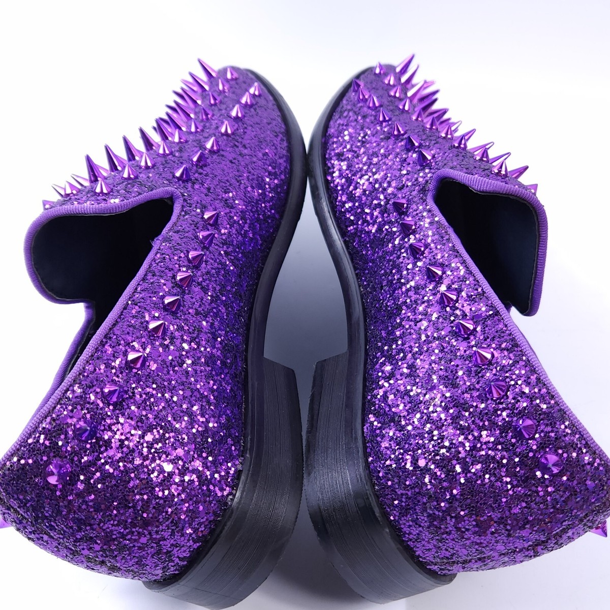 Enzo Romeo Mens Size 8 Sparko Loafers Purple Slip-On Spiked  display picture 1