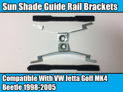 Sun Guide Rail Brackets For VW Jetta Golf MK4 Beetle 98-05 2x Metal 2x Plastic