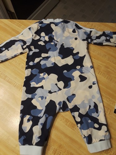 Adidas Infant Blue Camo One Piece Jumpsuit Worn 1 Time 9 Months Zip Front Tags - Picture 5 of 5