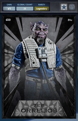 Topps Star Wars Card Trader 2024 Radiant Black Zeb Orrelius Legendary 25cc