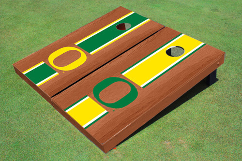 University of Oregon Rosewood Alternating Long Stripe Cornhole Boards - Picture 1 of 1