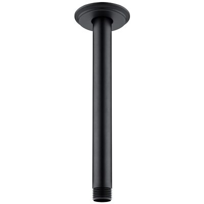 8 Inch Shower Arm and Flange Matte Black, Ceiling Mounted Shower Arm for Rain