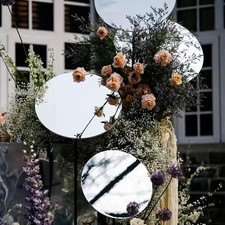 Juego De 5 Bandejas Redondas De Espejo Acrílico Para Bodas, Tablero De
