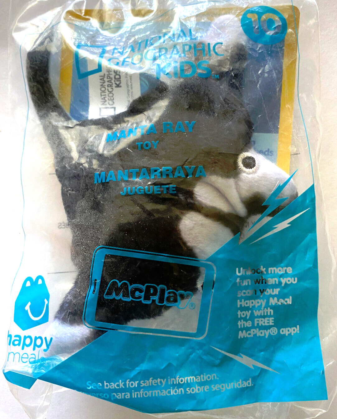 National Geographic Kids McDonald's Happy Meal Toy Plush  #10 Mantarray